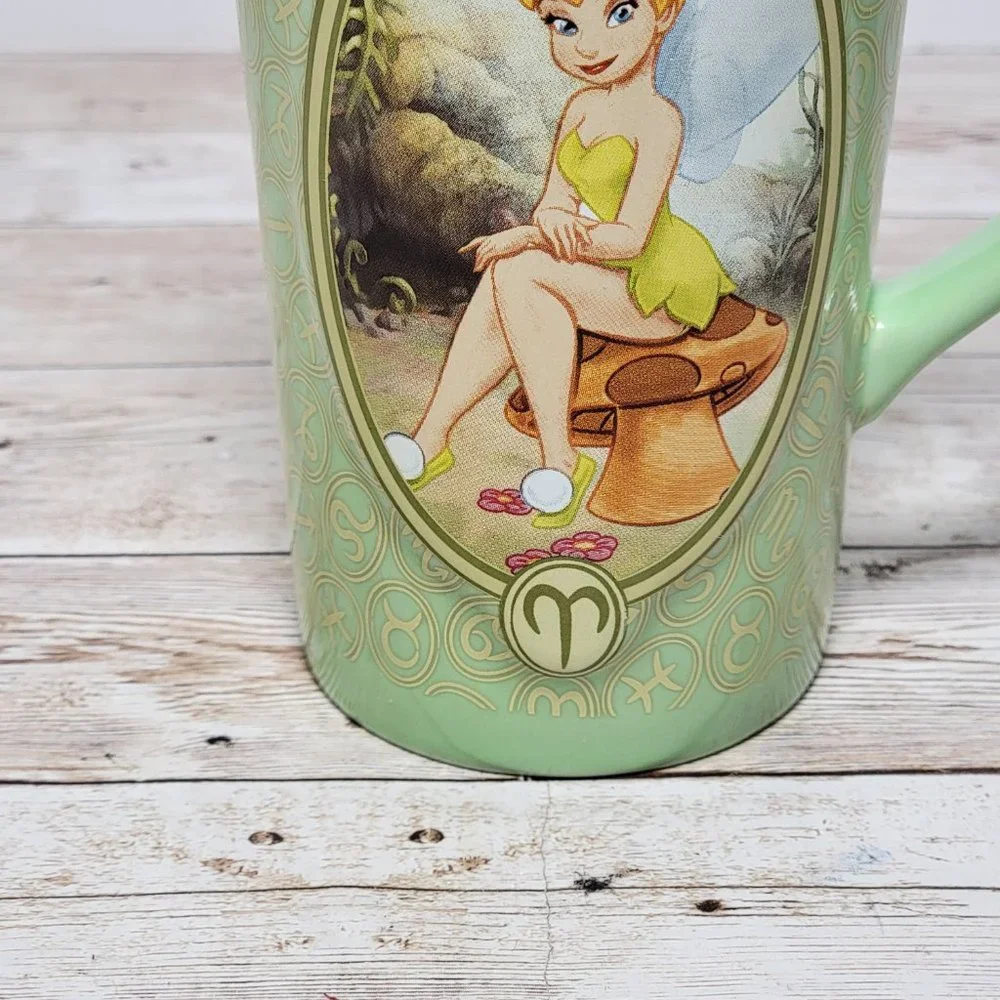 Disney Store Lime Green TinkerBell‎ Zodiac Signs Aries Coffee Mug 16 Oz